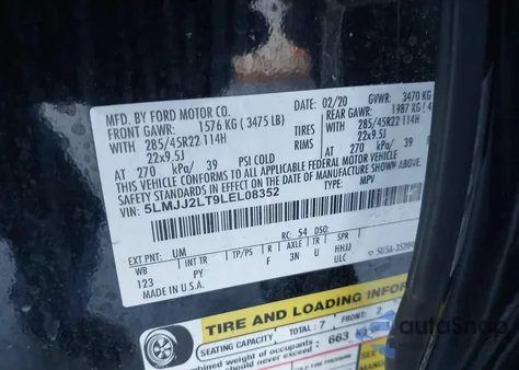 2020 Lincoln Navigator Reserve z USA, uszkodzony, nr VIN 5LMJJ2LT9LEL08352